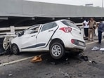 Police suspect the truck suddenly changed lanes and slowed down, leaving the driver with no time to avoid the collision. (HT Photo)