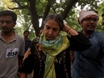 On Monday, Shabana Azmi joined a planned march by supporters of India's Cockroach Janta Party towards the Parliament on the opening day of its monsoon session. REUTERS/Bhawika Chhabra