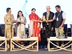 Union MoS Anupriya Patel (C) called for stronger collaboration between the government, healthcare professionals, industry and academia to achieve accessible, affordable and quality healthcare for all, while addressing MEDHARMONY 2026 in Pune recently. (HT)