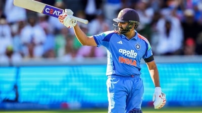 India's Rohit Sharma celebrates his century during 3rd ODI against England, at Lord's in London on Sunday (ANI Pic Service) India's Rohit Sharma celebrates his century during 3rd ODI against England, at Lord's in London on Sunday (ANI Pic Service)