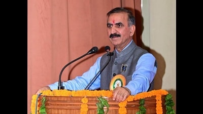 Himachal Pradesh chief minister Sukhvinder Singh Sukhu during 57th Foundation Day celebrations of Himachal Pradesh University on Wednesday. (HT Photo) Himachal Pradesh chief minister Sukhvinder Singh Sukhu during 57th Foundation Day celebrations of Himachal Pradesh University on Wednesday. (HT Photo)