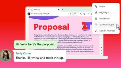 In what could prove to be one of the most relevant technology integrations of this era, creative platform Adobe has found a way to integrate Acrobat within the very popular instant messaging app WhatsApp. (Official Image)