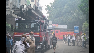Officials said apart from the two students, there was no one else in the building when firefighters arrived. (Hindustan Times) Officials said apart from the two students, there was no one else in the building when firefighters arrived. (Hindustan Times)