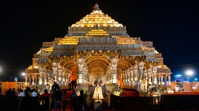 The Ram Mandir in Ayodhya. (PTI) The Ram Mandir in Ayodhya. (PTI)