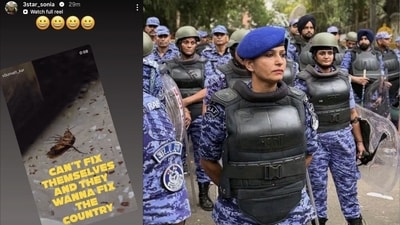 Rapid Action Force (RAF) Officer Sonia Sehrawat; Now deleted Instagram story (X/@MahuaMoitra)