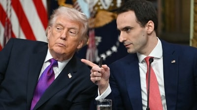 President Trump with Michael Kratsios, director of the Office of Science and Technology Policy.