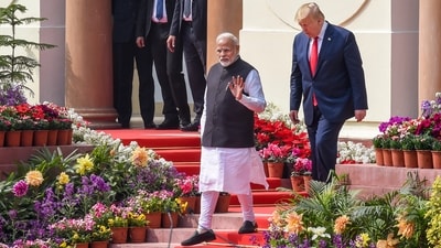 US President Donald Trump has slapped an additional 25 per cent tariff on goods coming from India as penalty for New Delhi's continued buying of Russian oil. (PTI File) US President Donald Trump has slapped an additional 25 per cent tariff on goods coming from India as penalty for New Delhi's continued buying of Russian oil. (PTI File)