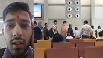 A man said airport queues reflected a deeper anxiety among Indian travellers. (Instagram/1.yr.experiment)