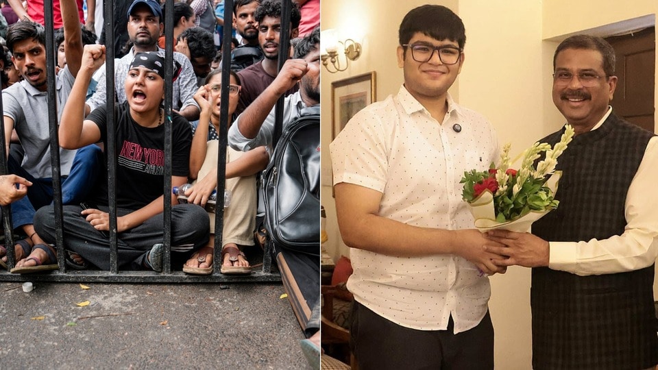 নিট নিয়ে বিক্ষোভের মধ্যেই মুখ খুললেন কেন্দ্রীয় শিক্ষামন্ত্রী ধর্মেন্দ্র প্রধান। (ছবি সৌজন্যে পিটিআই এবং ফেসবুক Dharmendra Pradhan)