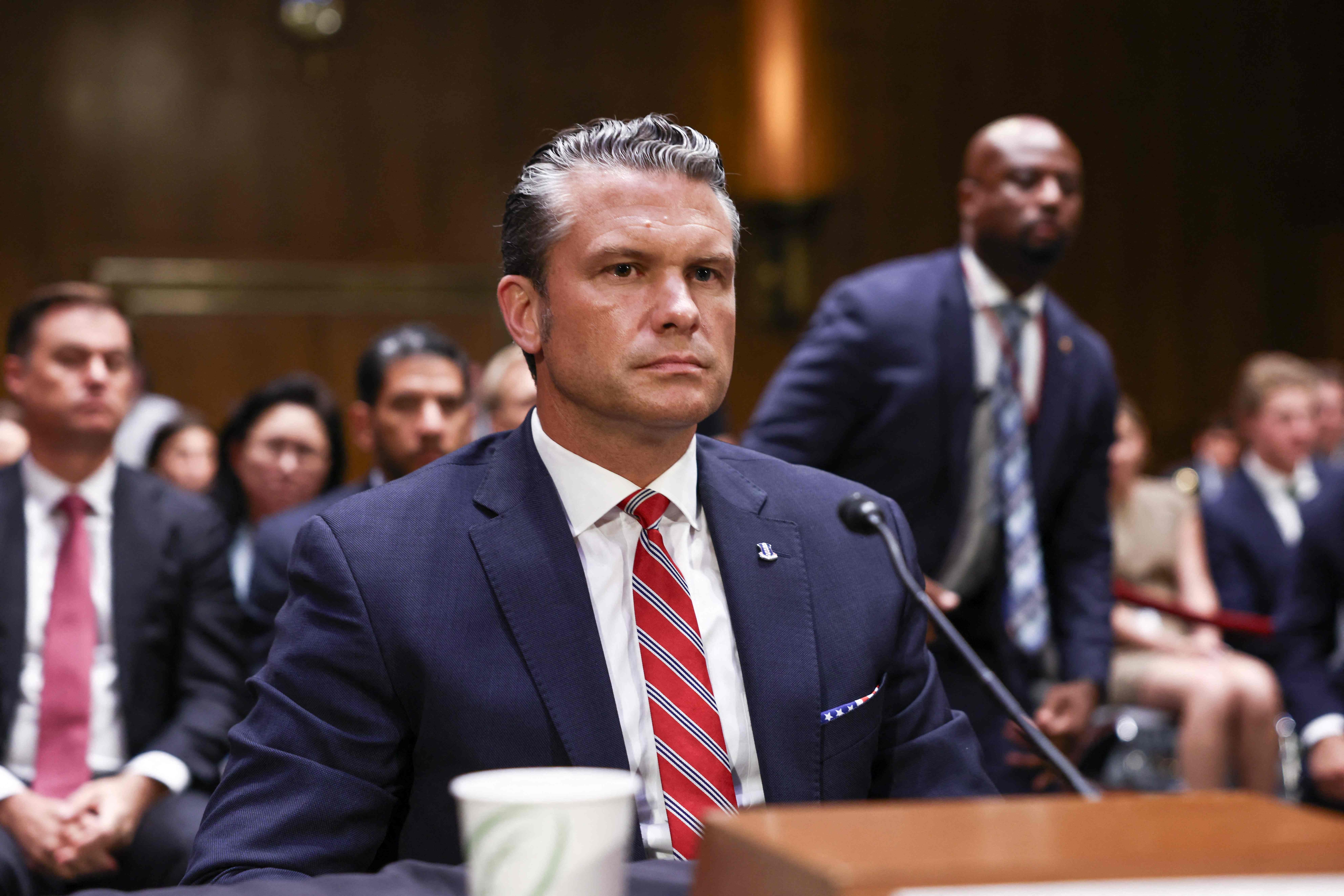 Pete Hegseth asked Congress to approve the supplemental funding request, saying $67 billion of the proposed $87 billion package would be used to support military operations in the Gulf. (AFP)