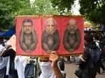 Crowds of supporters of the Cockroach Janta Party (CJP) gather at Jantar Mantar to Join the ongoing protest, in New Delhi.