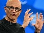 Microsoft CEO Satya Nadella unveiled the MAI AI strategy. (Photo by Fabrice COFFRINI / AFP)(AFP)