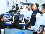 Kurukshetra MP Naveen Jindal at RKSD Naveen Avsar International Skill Centre at the RKSD College campus in Kaithal.