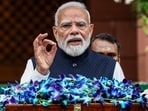 New Delhi, Jul 20 (ANI): Prime Minister Narendra Modi addresses the media on the first day of the Monsoon Session of Parliament, in New Delhi on Monday. (ANI Photo/Rahul Singh)(Rahul Singh)