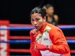 Indian boxer Lovlina Borgohain during a training session for the Glasgow Commonwealth Games 2026, (PTI)