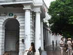 Police personnel remain on high alert near Connaught place area a day after the Cockroach Janata Party (CJP) protest, with heightened security arrangements in place in New Delhi, India, on Tuesday, July 21, 2026.