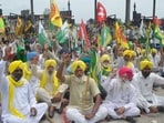 The protest remained peaceful, with police personnel deployed at all three toll plazas to maintain law and order. (Gurpreet Singh/HT)