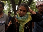 Shabama Azmi was also part of the march on Monday at Jantar Mantar.