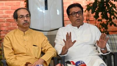 Mumbai, India, July 23, 2026 – Shiv Sena Chief (UBT), Uddhav Thackeray, and Maharashtra Navnirman Sena (MNS) Chief Raj Thackeray announced a joint protest march in support of students, scheduled to be held on July 26 from Shivaji Park to Siddhivinayak Temple during a press conference in Mumbai, India. July 23, 2026. (Photo by Raju Shinde/HT Photo) (Raju Shinde) Mumbai, India, July 23, 2026 – Shiv Sena Chief (UBT), Uddhav Thackeray, and Maharashtra Navnirman Sena (MNS) Chief Raj Thackeray announced a joint protest march in support of students, scheduled to be held on July 26 from Shivaji Park to Siddhivinayak Temple during a press conference in Mumbai, India. July 23, 2026. (Photo by Raju Shinde/HT Photo) (Raju Shinde)