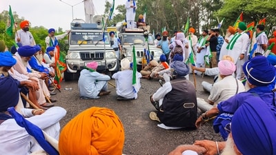 Patiala: Farmers from various organisations gather at the Shambhu border during the 'Delhi Chalo' protest and block roads against the proposed India-US trade deal, after the Haryana and Punjab Police stopped their march towards the national capital, in Patiala district, Punjab, Tuesday, July 21, 2026. (PTI Photo)(PTI07_21_2026_000203A) (PTI) Patiala: Farmers from various organisations gather at the Shambhu border during the 'Delhi Chalo' protest and block roads against the proposed India-US trade deal, after the Haryana and Punjab Police stopped their march towards the national capital, in Patiala district, Punjab, Tuesday, July 21, 2026. (PTI Photo)(PTI07_21_2026_000203A) (PTI)