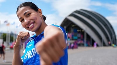 Indian boxer Lovlina Borgohain poses after a training session for the Glasgow Commonwealth Games 2026, at the SEC Centre in Glasgow, Scotland (PTI) Indian boxer Lovlina Borgohain poses after a training session for the Glasgow Commonwealth Games 2026, at the SEC Centre in Glasgow, Scotland (PTI)