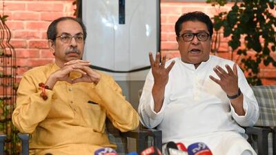 Shiv Sena (UBT) chief Uddhav Thackeray and Maharashtra Navnirman Sena or MNS chief Raj Thackeray on Thursday announced a 'United March' on Sunday, July 26. (Raju Shinde)