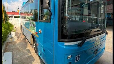 Six charging points at the Sector 10 depot can charge 12 buses simultaneously in about 30 minutes, officials said. (HT)
