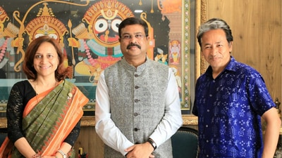 In the post, made three years ago, Pradhan praised Wangchuk and Angmo for their passion and work done for education reforms. (Dharmendra Pradhan on X) In the post, made three years ago, Pradhan praised Wangchuk and Angmo for their passion and work done for education reforms. (Dharmendra Pradhan on X)