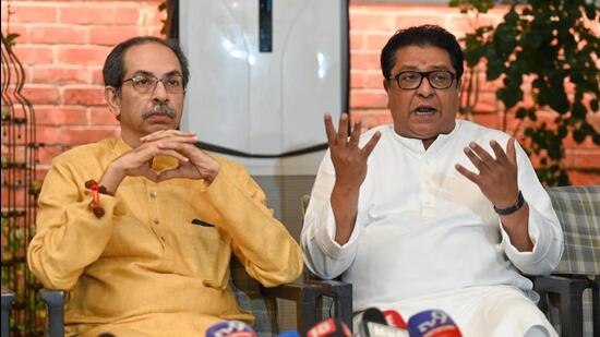 Shiv Sena (UBT) chief Uddhav Thackeray and Maharashtra Navnirman Sena or MNS president Raj Thackeray on Thursday announced United March’ on Sunday July 26 (Raju Shinde)