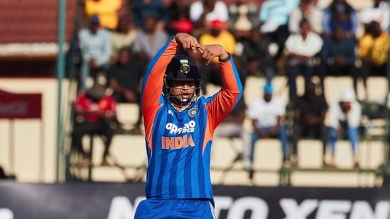 Vaibhav Sooryavanshi struck his maiden T20I half-century as India beat Zimbabwe by seven wickets.(AFP)