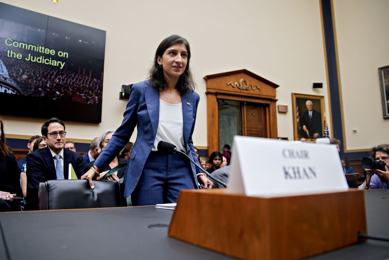 Lina Khan, then-chair of the Federal Trade Commission, at a 2023 House Judiciary Committee hearing in Washington, D.C. Lina Khan, then-chair of the Federal Trade Commission, at a 2023 House Judiciary Committee hearing in Washington, D.C.