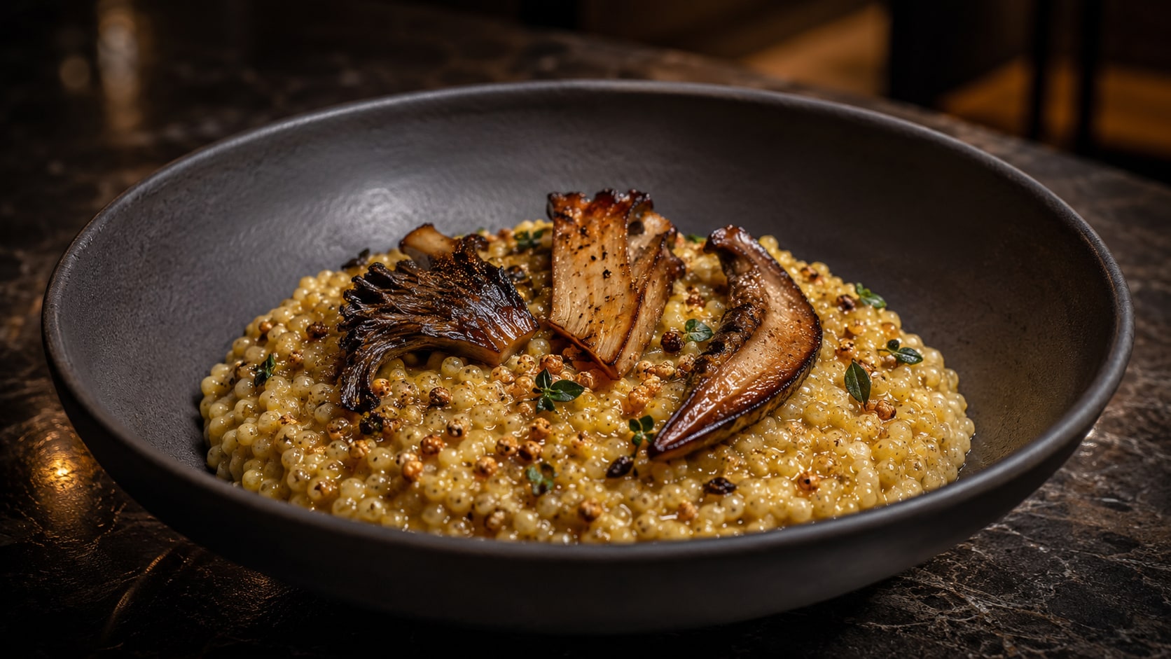 Try foxtail millet risotto with roasted wild mushrooms. It has a creamy consistency with a crunchy texture. (Picture credit: AI generated) Try foxtail millet risotto with roasted wild mushrooms. It has a creamy consistency with a crunchy texture. (Picture credit: AI generated)