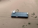 A submerged structure in a flood-affected area in Gujarat’s Navsari. (ANI)