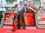 Jana Nayagan worldwide box office collection day 1: Giant cut-outs and banners installed by fans as Vijay's film opened tin Chennai on Wednesday. (ANI Photo)
