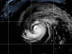 This NOAA satellite image taken Friday, July 24, 2026, shows Hurricane Fausto moving in the Pacific Ocean.
