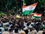 Thousands of young people continued to pour into Jantar Mantar to be part of the ongoing protest.