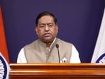 Ministry of External Affairs spokesperson Randhir Jaiswal addresses a bi-weekly media briefing, in New Delhi.
