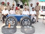 Police investigations further revealed that the duo was also allegedly involved in a previous tyre theft in the same locality. (HT Photo)