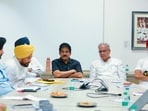 Punjab Congress leaders attending a party meeting, chaired by Punjab Congress in-charge Bhupesh Baghel, in New Delhi. (X)