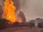 UME personnel fighting a wildfire in San Martín de Valdeiglesias, Madrid. In Spain, a fire broke out on the afternoon of July 22 in Almorox, near Toledo, southwest of Madrid, leading to the evacuation of several municipalities in the area and the lockdown of one of them, emergency services announced on X. Reflecting the rapid spread of the fire, authorities and emergency services twice sent an alert message to all mobile phones in the area to warn of the situation.