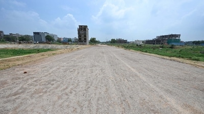 The land, once a wetland, was filled up by the Haryana State Industrial and Infrastructure Development Corporation (HSIIDC) in Naharpur Kasan, Manesar, in Gurugram, India, on Wednesday, 22 July 2026. (Photo by Parveen Kumar/Hindustan Times)