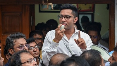 **EDS: THIRD PARTY IMAGE** In this image posted on July 17, 2026, All India Trinamool Congress (AITC) National General Secretary Abhishek Banerjee addresses party workers and supporters during a meeting to discuss the party's upcoming programmes and organisational strategy, in Kolkata. (@AITCofficial/X via PTI Photo)(PTI07_17_2026_000279B) (@AITCofficial) **EDS: THIRD PARTY IMAGE** In this image posted on July 17, 2026, All India Trinamool Congress (AITC) National General Secretary Abhishek Banerjee addresses party workers and supporters during a meeting to discuss the party's upcoming programmes and organisational strategy, in Kolkata. (@AITCofficial/X via PTI Photo)(PTI07_17_2026_000279B) (@AITCofficial)