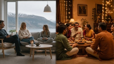 Different ways families show care in India and Norway. (Representative Image) Different ways families show care in India and Norway. (Representative Image)