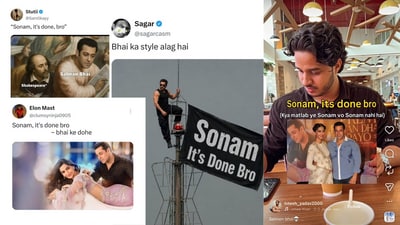 Here's how netizens gave a funny spin to Salman Khan's message: 'Sonam, it's done bro'. (Photos: X) Here's how netizens gave a funny spin to Salman Khan's message: 'Sonam, it's done bro'. (Photos: X)