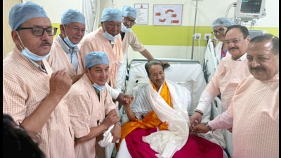 Wangchuk ended his strike around 12.30am in the presence of Union ministers JP Nadda and Dr Jitendra Singh. (ANI) Wangchuk ended his strike around 12.30am in the presence of Union ministers JP Nadda and Dr Jitendra Singh. (ANI)