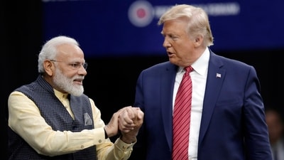 File photo: Prime Minister Narendra Modi and Donald Trump shake hands after introductions during a 'Howdi Modi' event. (AP)