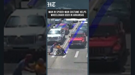 Man In Spider-Man Costume Rescues Wheelchair User In Arkansas | Heroic Act Caught On Camera