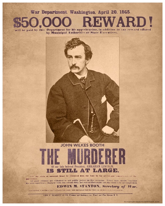 The first Wanted poster to feature a photograph was the one for Abraham Lincoln’s assassin, John Wilkes Booth, in 1865.