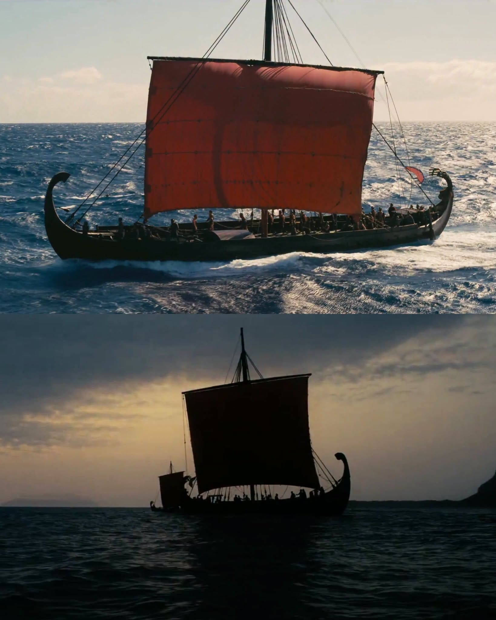 The Viking lonsghip was passed off for an ancient Greek warhship in The Odyssey. The Viking lonsghip was passed off for an ancient Greek warhship in The Odyssey.