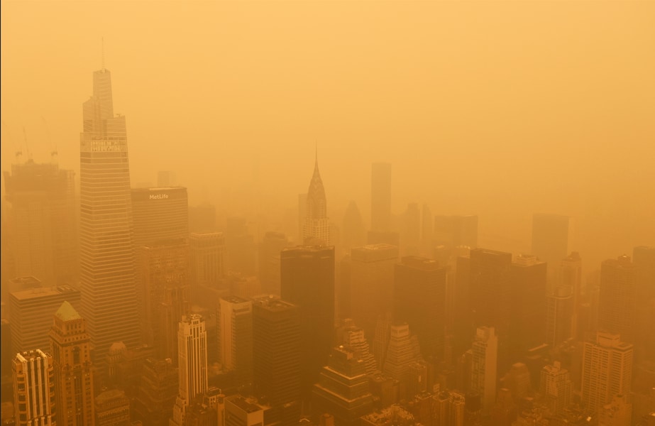 Canadian wildfires turn New York’s sky orange; 2023. Getty Images Canadian wildfires turn New York’s sky orange; 2023. Getty Images